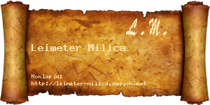 Leimeter Milica névjegykártya